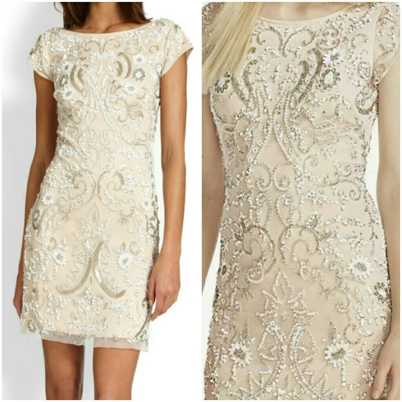 🍒NWT🍒 STUNNING AIDAN MATTOX BEADED DRESS - Picture 5 of 8